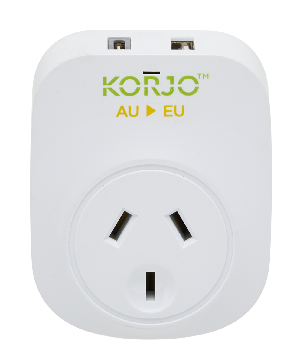 Korjo USB A+C & Power Adaptor - Europe/Bali