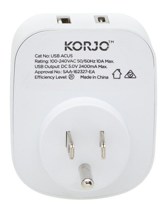 Korjo USB A+C & Power Adaptor - USA