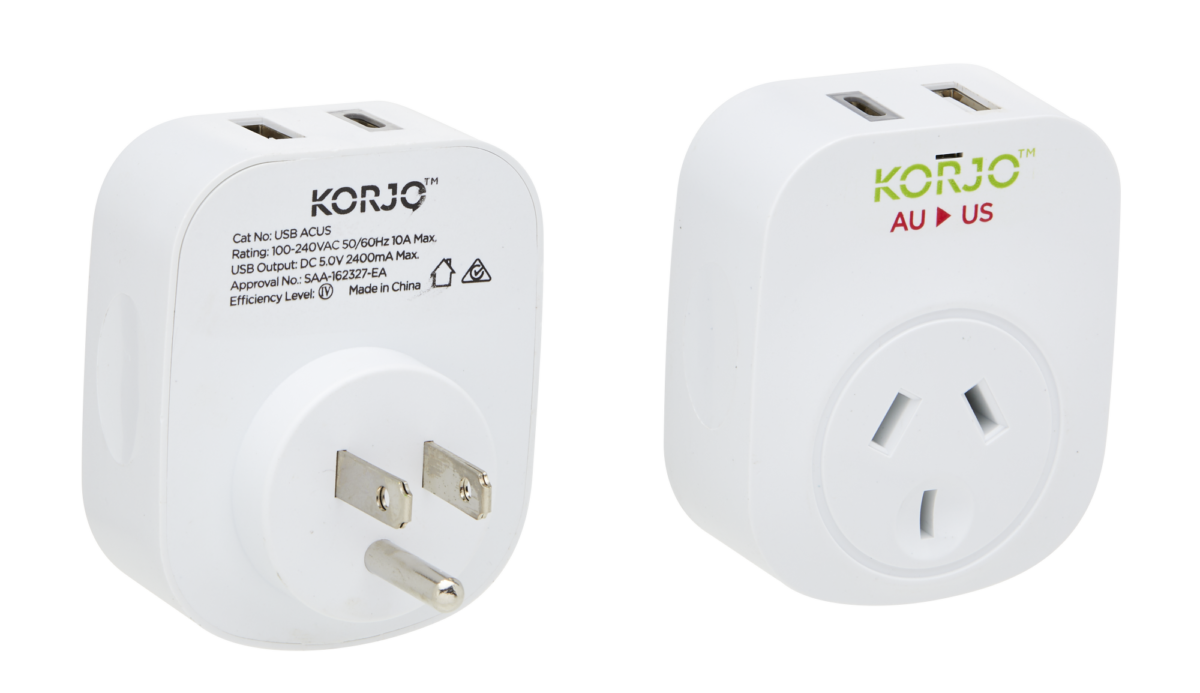 Korjo USB A+C & Power Adaptor - USA