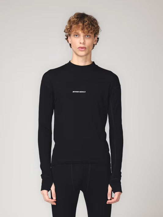 Beyond Medals Merino Baselayer Top - Black