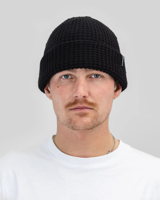 Beyond Medals Waffle Beanie - Black