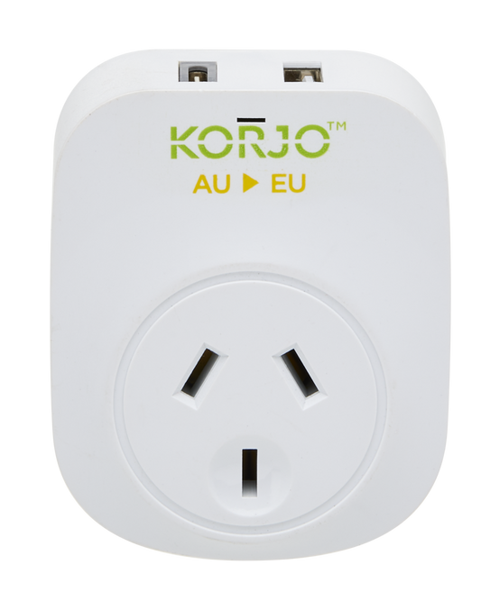 Korjo USB A+C & Power Adaptor - Europe/Bali