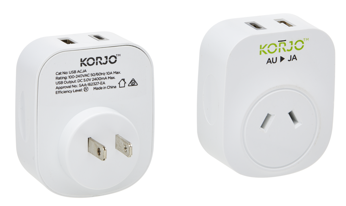 Korjo USB A+C & Power Adaptor - Japan