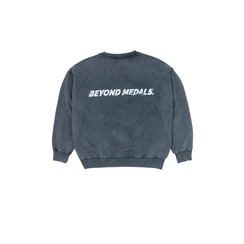 Beyond Medals Distressed Logo Crewneck
