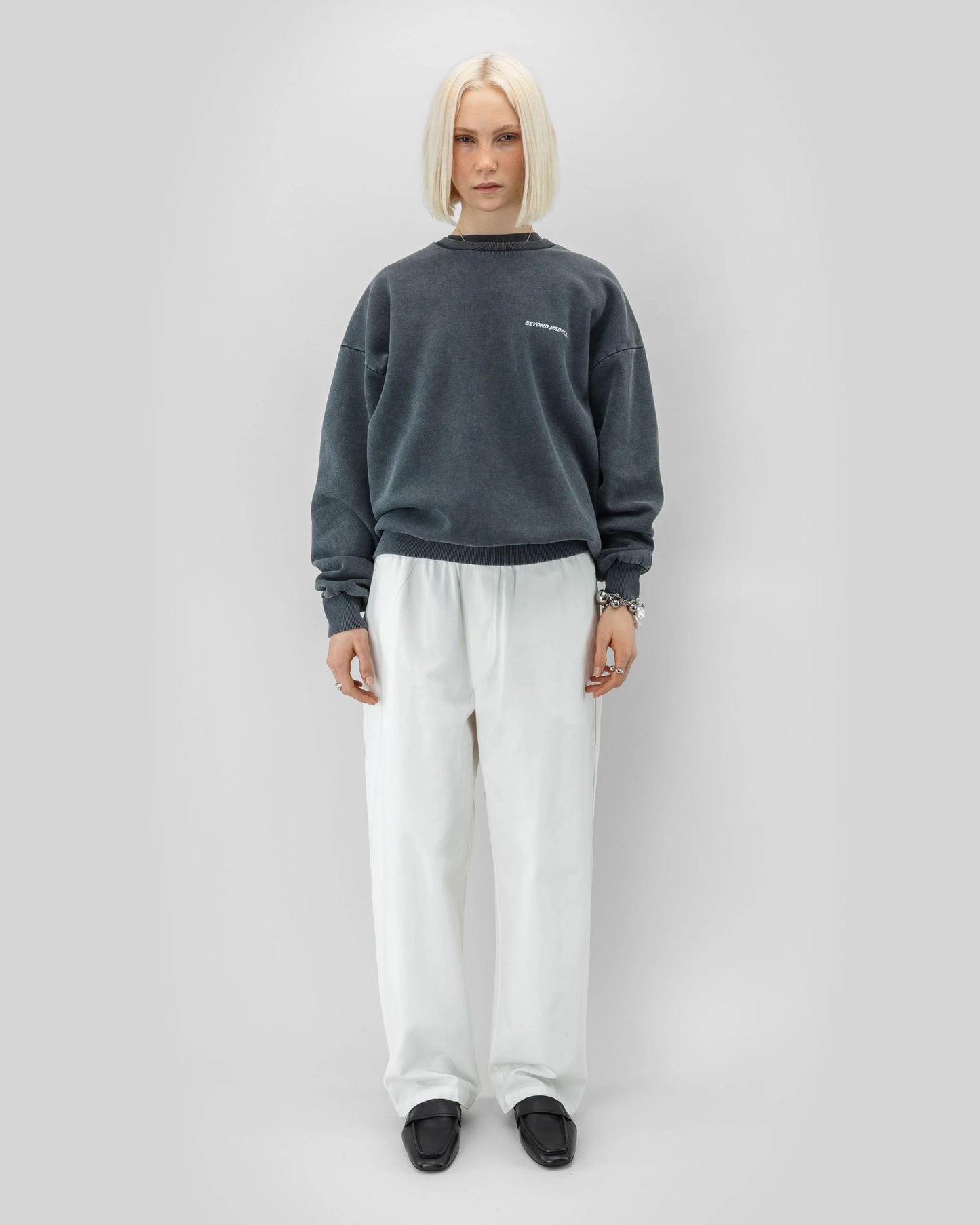 Beyond Medals Distressed Logo Crewneck